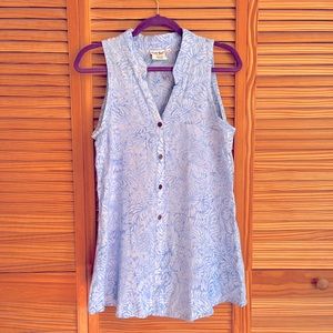 Batik Bali sleeveless button up shirt